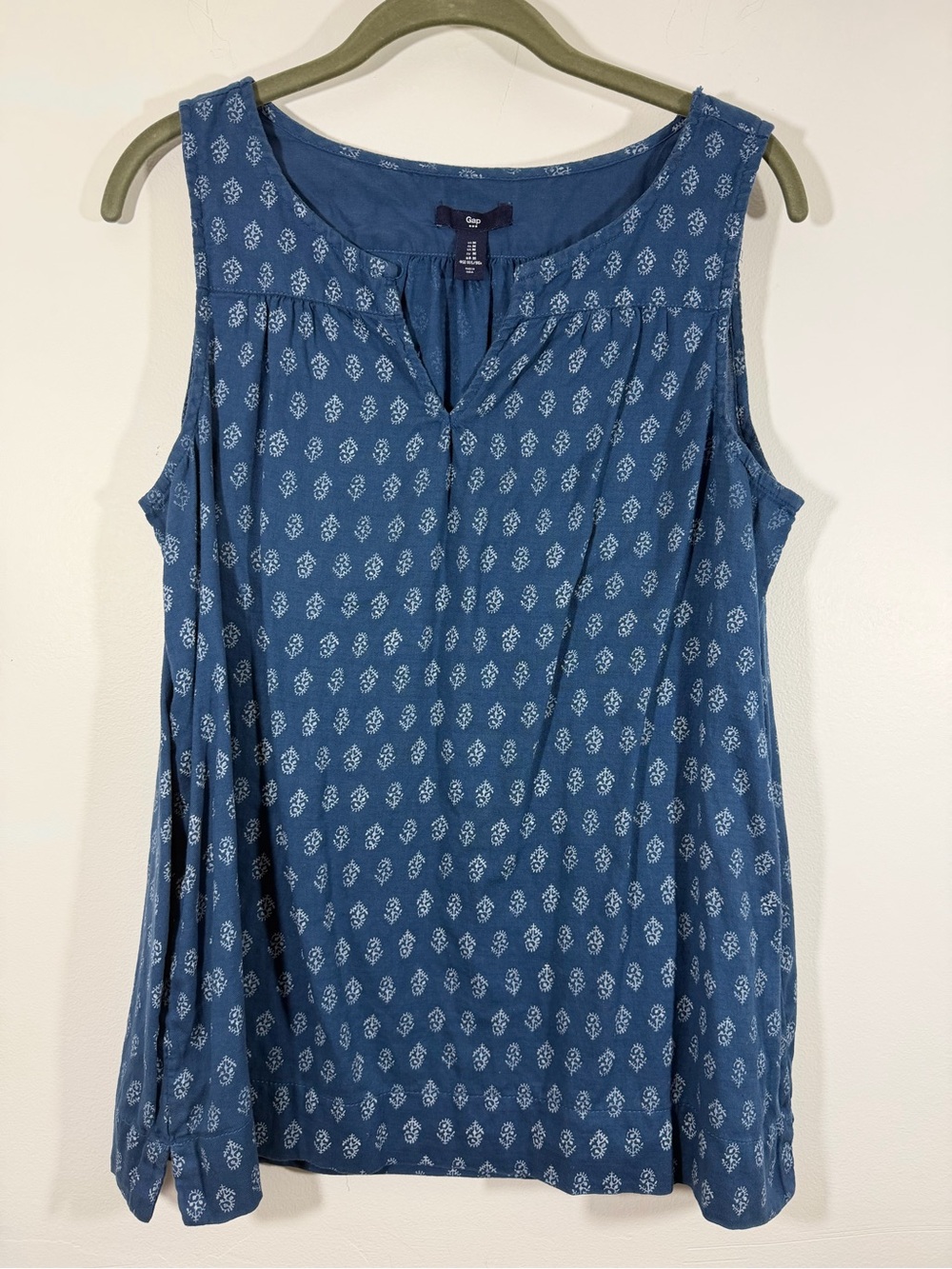 GAP Blue Printed Sleeveless Camisole
